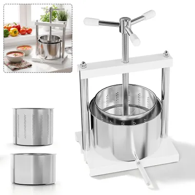Produktbild von XMTECH Obstpresse 5L, manuelle Fruchtpresse aus Edelstahl, Saftpresse