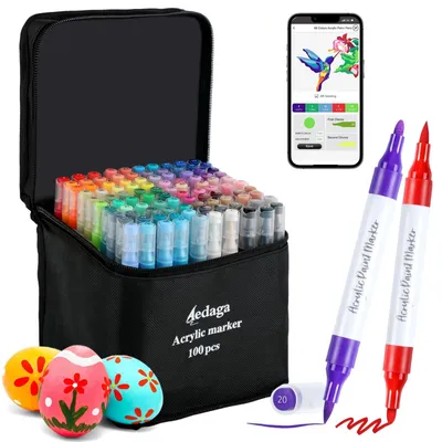 Image de 100 stylos marqueurs acryliques avec double embout