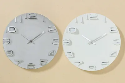 Produktbild von Wanduhr Annika 2sort Ø.36 cm Kunststoff weiß/grau