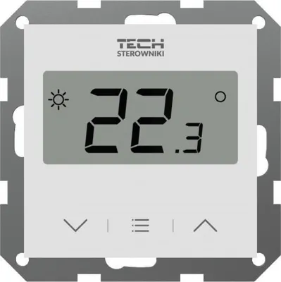 Productafbeelding van Bedrade thermostaat voor binneninstallatie, witte kleur, model F-12B, merk Tech, besturingssystemen