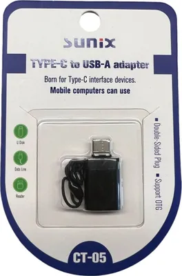 Produktbild von Adapter Typ-C Buchse auf USB-A wandelt Typ-C zu USB-A kompatibel mit Smartphone Schwarz