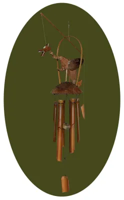 Produktbild von Windspiel Klangspiel Bambus Mobile Drache Klangholz