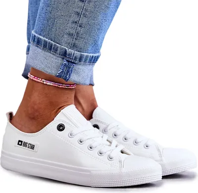 Produktbild von Damskie Skórzane Niskie Trampki Big Star KK274010 Białe 39