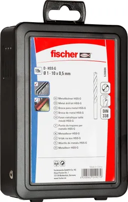 Produktbild von Fischer 536604, Bohrer, Spiralbohrer-Bit, Aluminium, Messing, Bronze, Eisenguss, Hartplastik, Eisen, Metall, Stahl, 135°, Bodenschnellarbeitsstahl (HSS-G), China