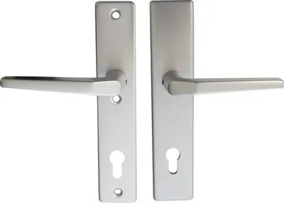 Zdjęcie produktu dla Alpertec – okucia zabezpieczające Tira – klamka/klamka aluminiowa, srebrna, 72 mm