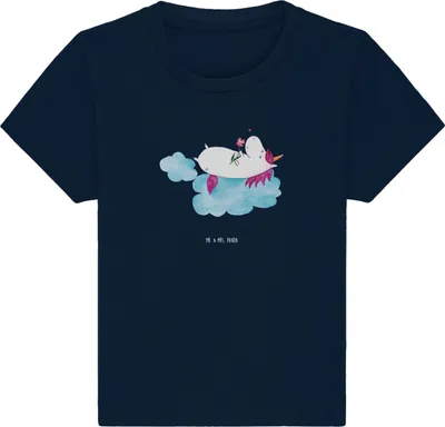 Produktbild von Mr. & Mrs. Panda  T-Shirt Einhorn Verliebt 24. - 36. Monat - French Navy - Geschenk, Kleinkind Shirt, Unicorn, Freundin, Liebe, Baby Kurzarmshirt, Babyshirt, Einhörner