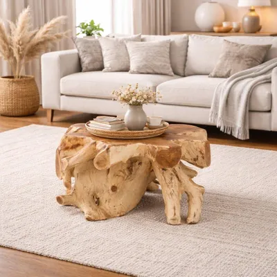 Produktbild von Unikat Couchtisch AKAR Natural ca.60cm Teak-Wurzel Beistelltisch