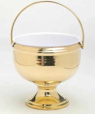 Produktbild von Weihkessel aus Messing Gold mit Einsatz aus Stahl (Höhe 19 cm, Ø 18 cm)