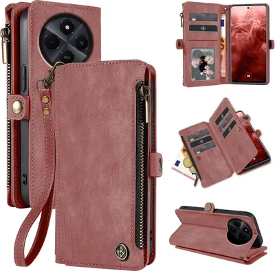 Produktbild von Handy Hülle für Xiaomi Redmi 14C Geldbeutel Geldbörse RFID Schutz Klapphülle Cover Schutzhülle Wallet Farbe: Rosa