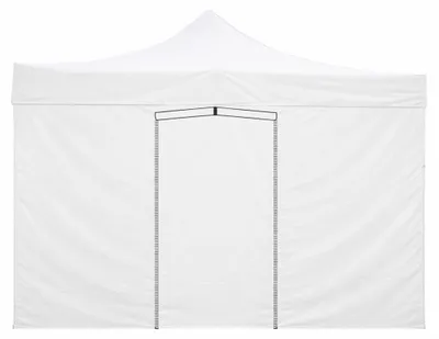 Immagine prodotto di Telo laterale 2x2m bianco impermeabile con porta avvolgibile per gazebo richiudibile