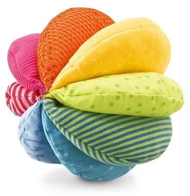 Produktbild von HABA Baby Regenbogenball – Greifball ab 6 Monaten mit Rassel, Knister- & Quietsc