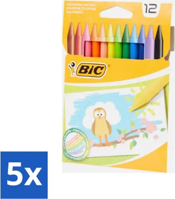 Zdjęcie produktu dla Kredki BIC – różne kolory – 12 kredek – opakowanie promocyjne – 5 sztuk
