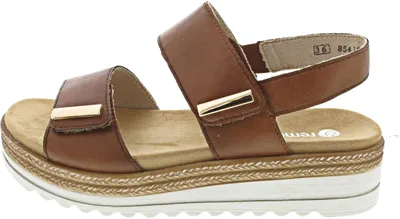 Produktbild von Remonte Damen Sandale elegant mit glänzenden Akzenten am Klettverschluss D0Q59, Größe:37 EU, Farbe:Braun