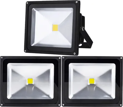 Produktbild von 3pcs 50W LED Fluter,Greenmigo IP65 Wasserdicht Schwarz Kaltweiß 120° LED Außenstrahler Fluter Flutlicht AC 85-265V Tageslichtweiß