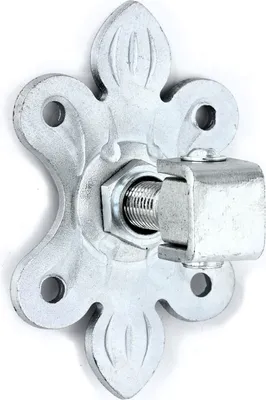 Produktbild von UHRIG M20 Torband Scharnier - Einstellbare, verzinkte Türangel - kurzes Aufschraubscharnier mit Schmiedeeisen Platte - für z.B. Gartentür Tore usw.