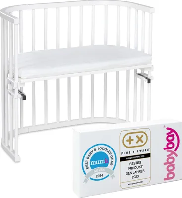 Produktbild von Babybay Beistellbett Holz Weiß 88x46 cm Babybett höhenverstellbar
