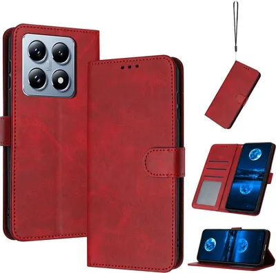 Produktbild von Mobigear Wallet  Xiaomi 14T Hülle Klapphülle Geldbörse - Rot