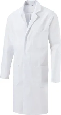 Produktbild von Uni-Mantel/Laborkittel Fb. weiß Gr. L : weiß : 65% Polyester 35% Baumwolle (Kittel) : L