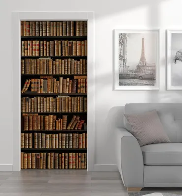 Produktbild von Türtapete Türposter Türfolie selbstklebend Bücherregal Türaufkleber