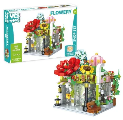 Obrázok produktu pre Stavebnicový set YesToys Kvetinárstvo so svetielkami – Flowery – 741 dielov