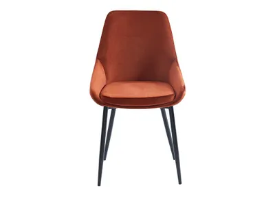 Produktbild von Stuhl 2er-Set - Samt & Schwarzes Metall - Terracotta - MASURIE