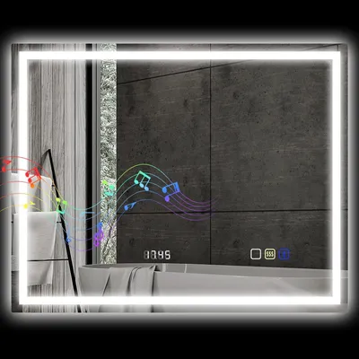Produktbild von LED-Badezimmerspiegel, Bluetooth, 80 x 100 cm, Touch-Steuerung