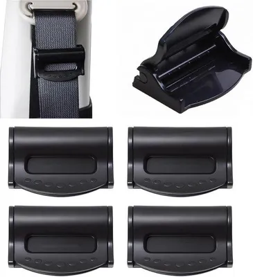 Immagine prodotto di Set da 4 interruttori universali per cinture di sicurezza – Antiscivolo – Regolabili – Comfort e sicurezza – Adatti a tutte le cinture di sicurezza e agli adulti