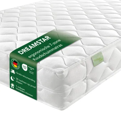 Productafbeelding van Ergonomische koudschuimmatras met 7 zones | 90 x 200 cm | 16 cm | H2 & H3 | DREAMSTAR Ergo Flex Duo | Dubbelzijdige matras