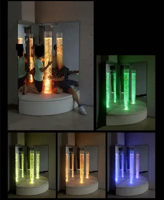 Image de Colonne d'eau 150cm Jeu d'eau Salon Décoration Lampe Debout Mur d'eau