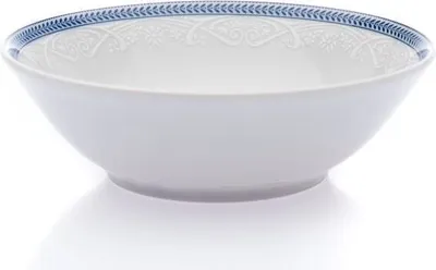 Produktbild von Thun 1794 Kompottschale, tschechisches Porzellan, 19 cm, weiße Spitze, blauer Rand, Thun