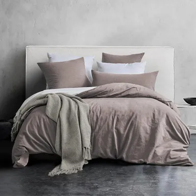 Immagine prodotto di Set di lenzuola matrimoniali 220x240 cm, cotone, 3 pezzi, colore marrone scuro, con cerniera