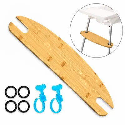 Produktbild von Bambus Hochstuhl Fußstütze, verstellbar & rutschfest, sicheres Kinder Hochstuhl Zubehör, für Babys