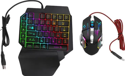 Image de Adaptateur de clavier de jeu et de souris 4 en 1 à une main Adaptateur de clavier de jeu et de souris pour téléphone portable