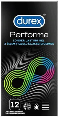 Produktbild von 12 Stück Durex Performa Kondome Aktverlängernd länger andauerndes Sexvergnügen