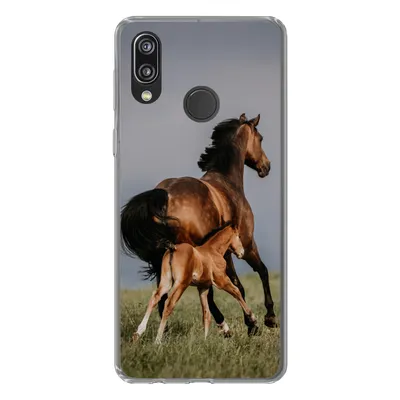 Produktbild von MuchoWow® Handyhülle Schutzhülle Hülle für Huawei P20 Lite (2020) Tiere - Pferde - Fohlen Silikon Softcase Handy Hülle - Kartenhalter