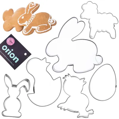 Produktbild von Orion Keksausstecher Ausstechform Ausstecher für Lebkuchen Plätzchen Ostern aus Stahl 6 Stück Set