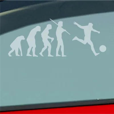 Produktbild von Auto Aufkleber Evolution Fussball Sport Fußball Soccer 15x6 cm Milchglas Sticker Heckscheibenaufkleber