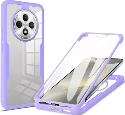 Obrázek produktu pro Pouzdro pro Oppo Reno12 F 5G/ Reno12 F 4G, 360° Kompletní Ochrana s Vestavěným Chráničem Displeje Fialová