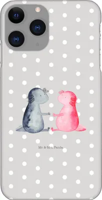 Produktbild von Mr. & Mrs. Panda Iphone 11 Pro Handyhülle Axolotl Liebe - Grau Pastell - Geschenk, Lurch, Valentinstag, Verliebt, Premium Kunststoff, Handy Case
