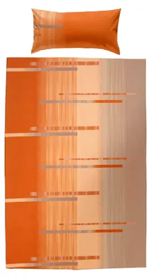 Produktbild von Bettwäsche Flanell orange-Taupe Größe 40x80 cm / 135x200 cm - flauschig warm, temperaturausgleichend, pflegeleicht, mit praktischem Reißverschluss (weitere Größen)