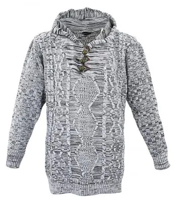 Productafbeelding van Overgroot, stijlvolle gebreide trui LAVECCHIA LV 489, zwart/wit, maat 4XL