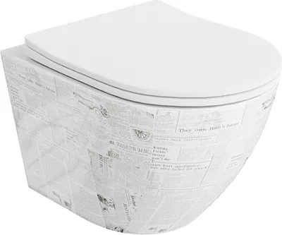 Produktbild von LAVITA Wand-WC Sofi Slim Paper | HŠnge Toilette | Toilettendeckel mit Absenkautomatik & Metallscharniere | Toiletten SpŸlrandlos HŠngend | Toilettenbecken | 365x490x395 cm | Wei§er Glanz