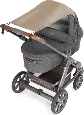 Productafbeelding van Unyqoos® Kinderwagenzonnescherm, universeel voor kinderwagens en buggy's, beige – flexibel zonnescherm met UV-bescherming 50+, waterafstotend en met verstelbare schuiffunctionaliteit