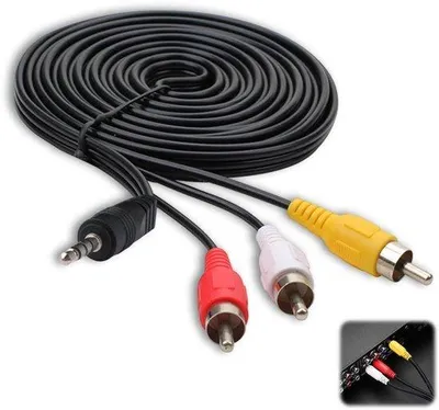 Obrázek produktu pro 3,5 mm TRRS až 3×RCA AV videokamera kabel 3 m, jack to cinch audio video kabel, Aux to RCA kabel pro kameru, televizní projektor, AV přijímač, domácí kino
