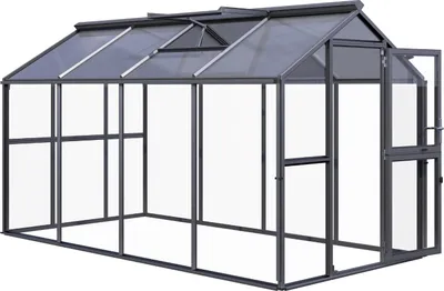 Produktbild von KGT Gewächshaus "Galant IV" anthrazit-grau 8,8 m² 4 mm ESG, 10 mm HKP