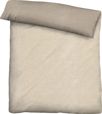 Produktbild von Biberna Melange-Flanell Bettwäsche uni, Größe 1x 135x200 cm + 1x 80x80 cm, natur