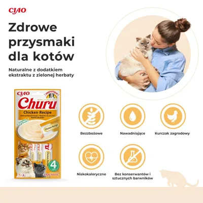 Zdjęcie produktu dla Przysmak dla kota CHURU z kurczakiem 4x14g