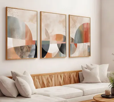 Productafbeelding van Poster met lijst 30x40 cm, set van 3, papier, voor woonkamer