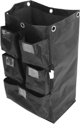Produktbild von Reinigungswagentasche aus Oxfordstoff mit 5 Fächern in Schwarz für Hotel- und Reinigungswagen