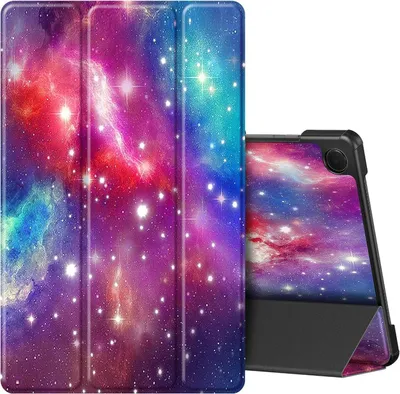 Image de EasyAcc Samsung Galaxy Tab A9+ Plus 11 pouces 2023 Housse en cuirPolyuréthaneÉtoile violette avec support